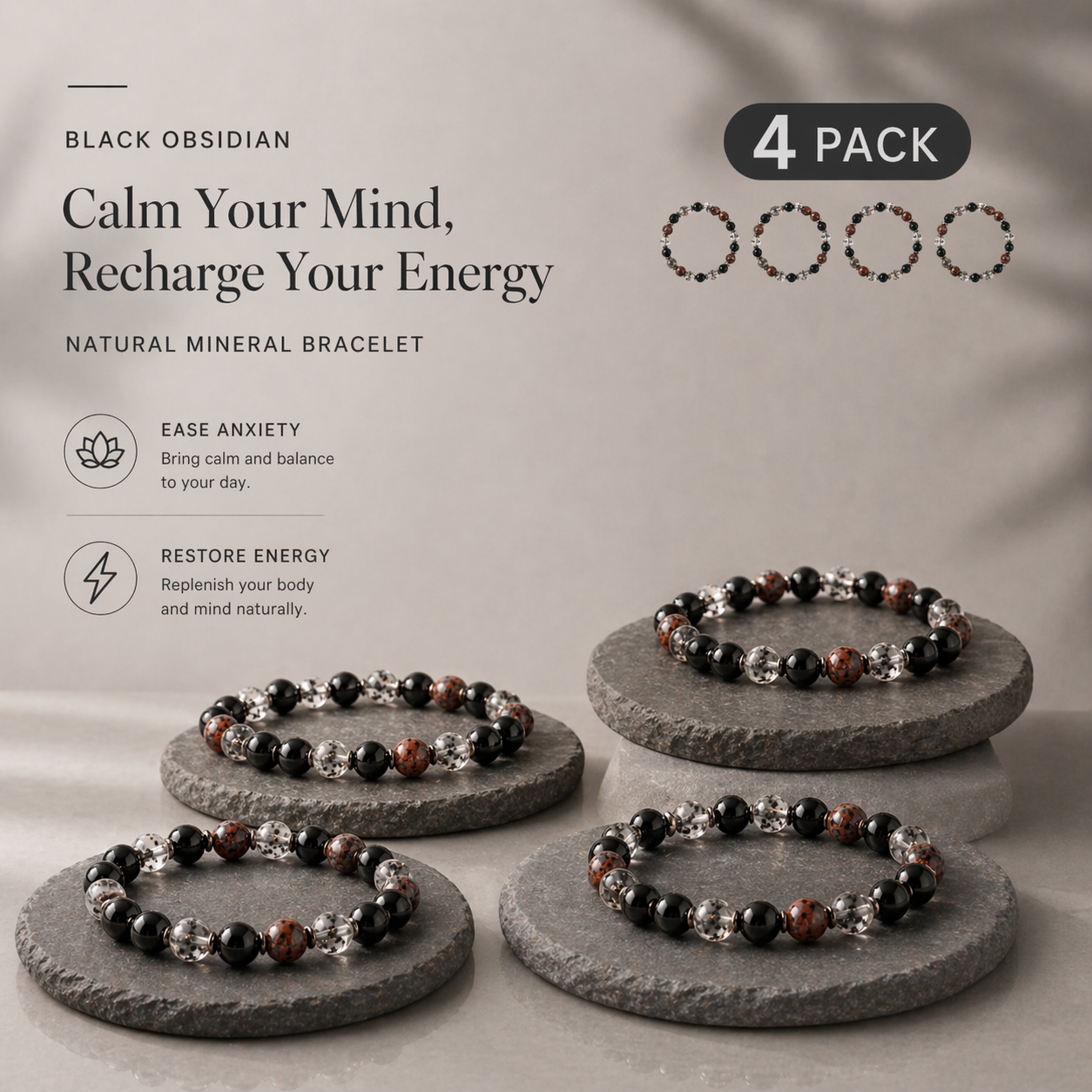 Lucky Rhythm Natural Stone Bracelet ——Calm, Focus & Energy
