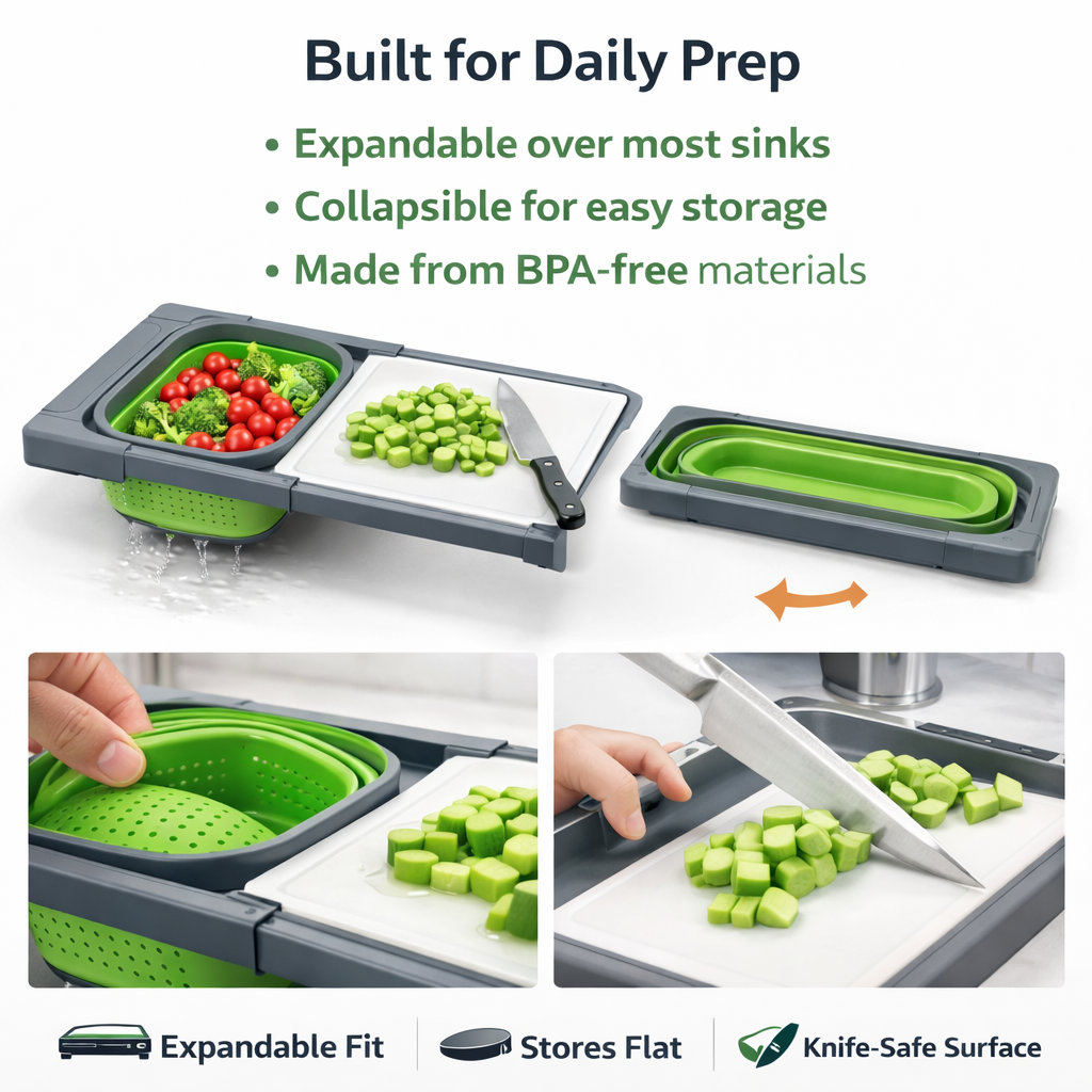 SuvyQen™ SnapPrep™ 3-in-1 Collapsible Prep Station