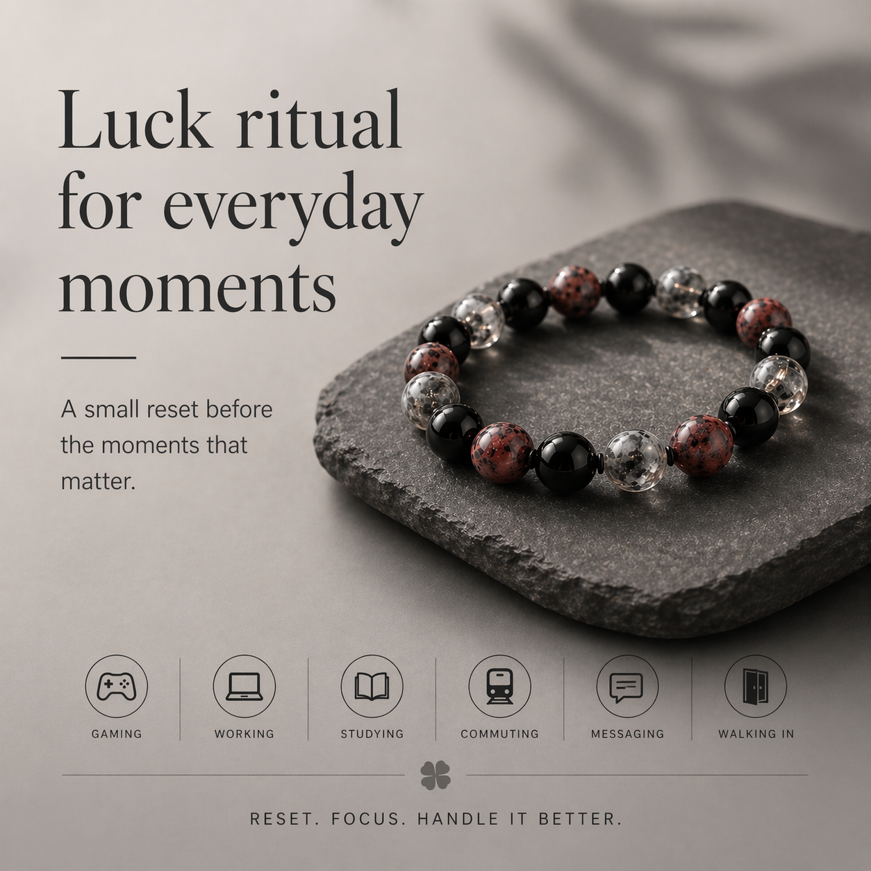 Lucky Rhythm Natural Stone Bracelet for Calm, Focus & Energy