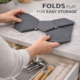 SuvyQen™ HeatNest™ Magnetic Foldable Trivet Set (4-Pack, Expandable)