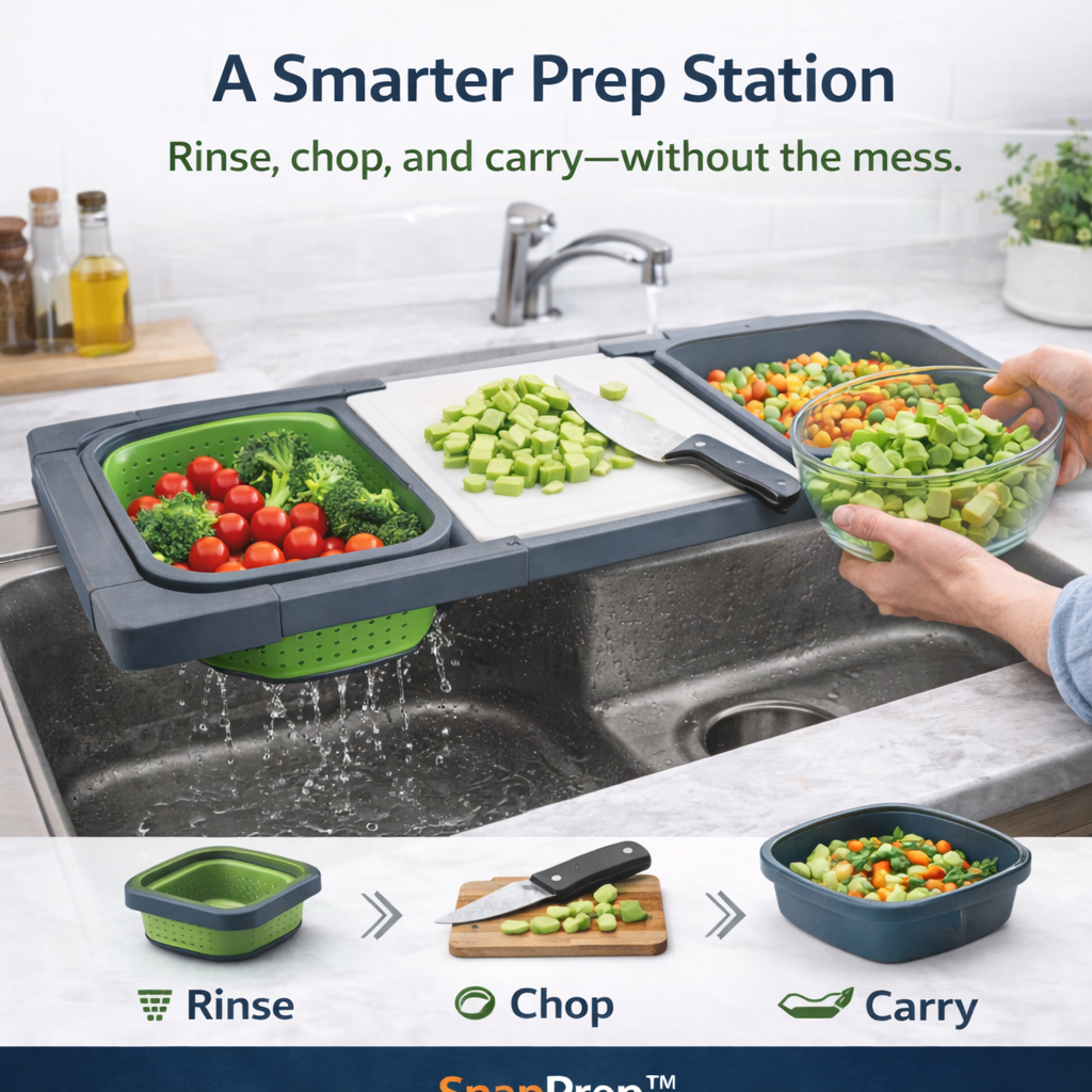 SuvyQen™ SnapPrep™ 3-in-1 Collapsible Prep Station