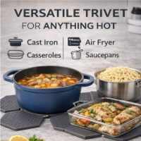 SuvyQen™ HeatNest™ Magnetic Foldable Trivet Set (4-Pack, Expandable)