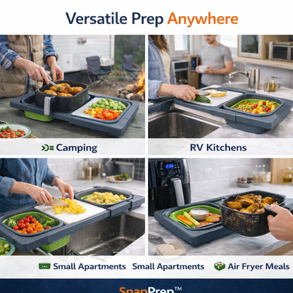 SuvyQen™ SnapPrep™ 3-in-1 Collapsible Prep Station